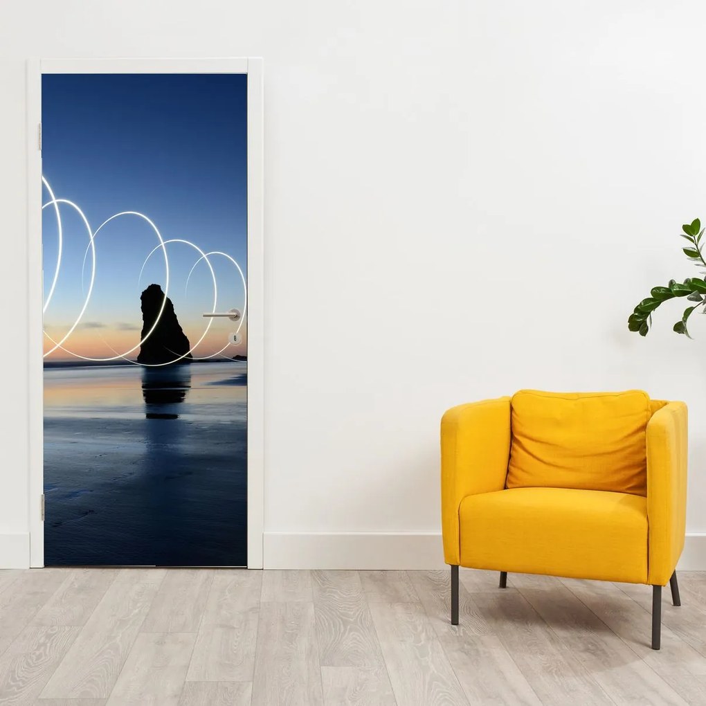 Fototapet pentru ușă - Plajă la apus (95x205cm)
