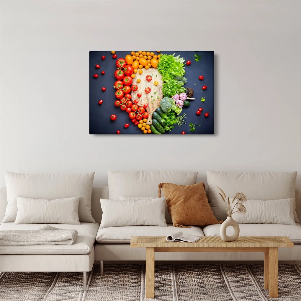 Tablou - Masa plină cu legume (90x60 cm)