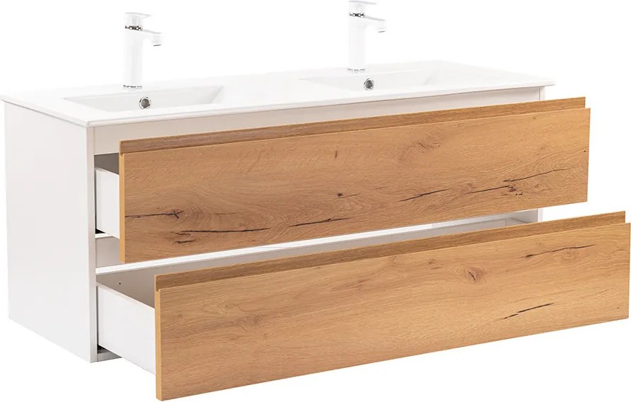 Vario Pull 120 dulap de bază cu chiuvetă stejar alb