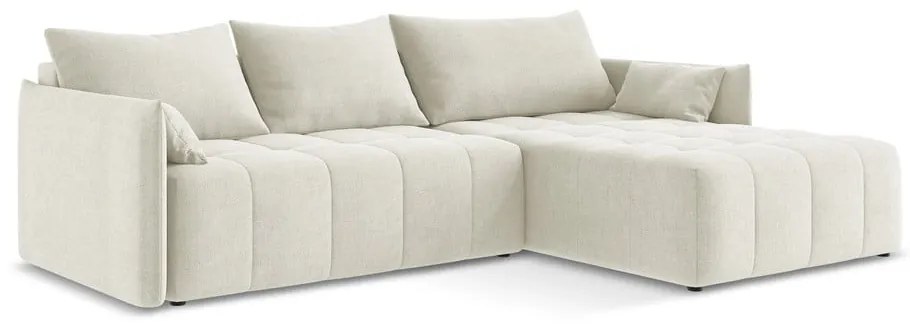 Colțar bej extensibil/cu spațiu de depozitare (cu colț pe partea dreaptă/cu șezlong) Moku – Makamii