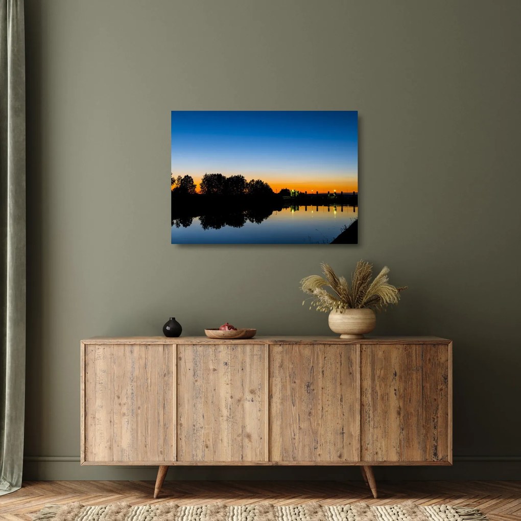 Tablou pe sticlă cu apus de soare (70x50 cm)