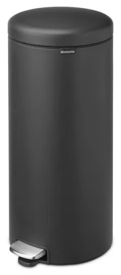 Cos cu pedala Brabantia NewIcon 649753, 30 L, Inchidere lina, Baza antiderapanta, Finisaj satinat, Gri inchis