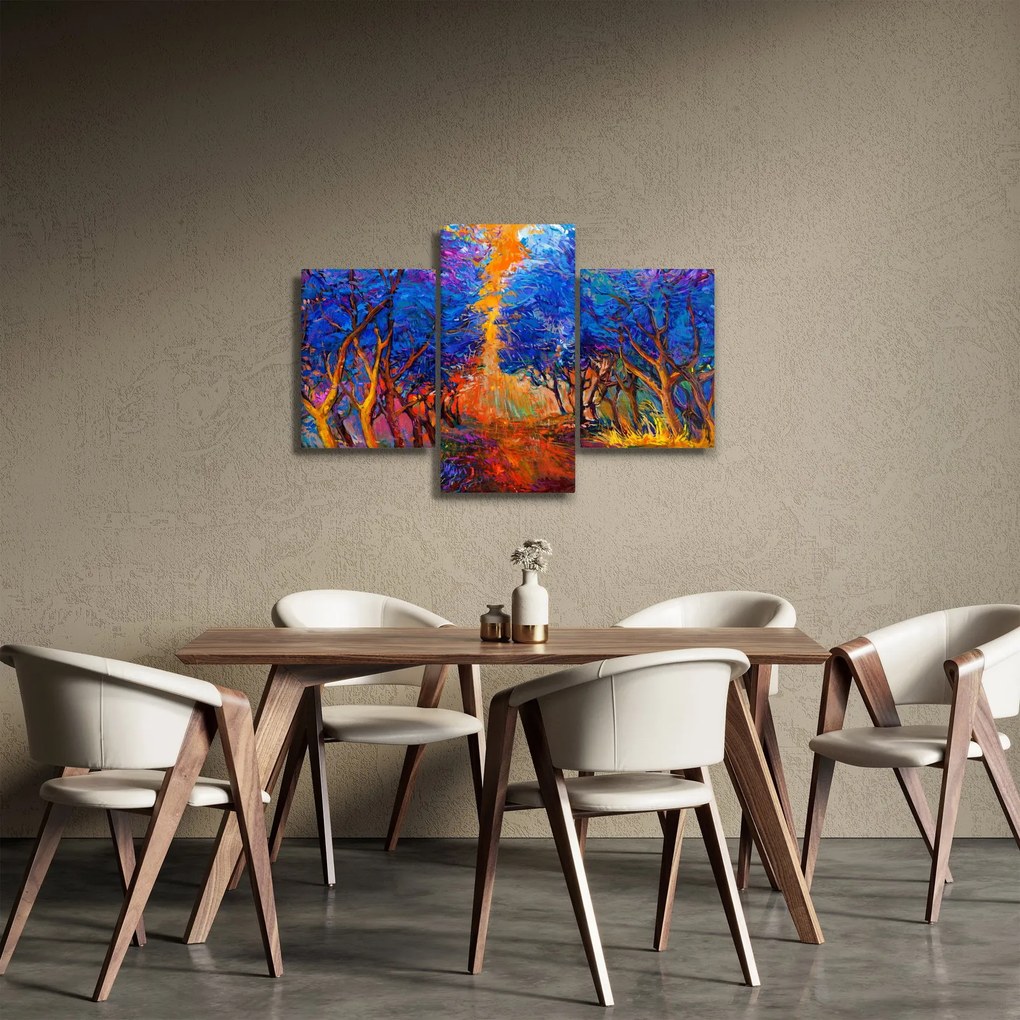 Tablou - Coroane de copac de toamnă, impresionism modern (90x60 cm)