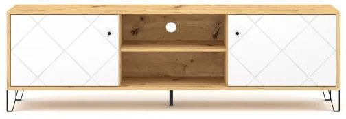 Comodă TV SULA, stejar artisan/alb