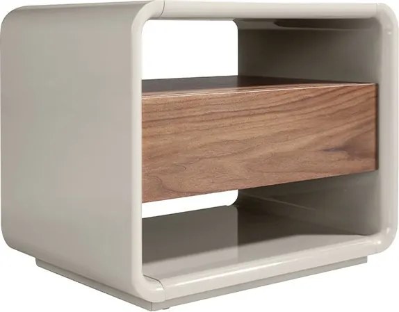 Masuta, Noptiera furnir din lemn de nuc si MDF lacuit, Anna