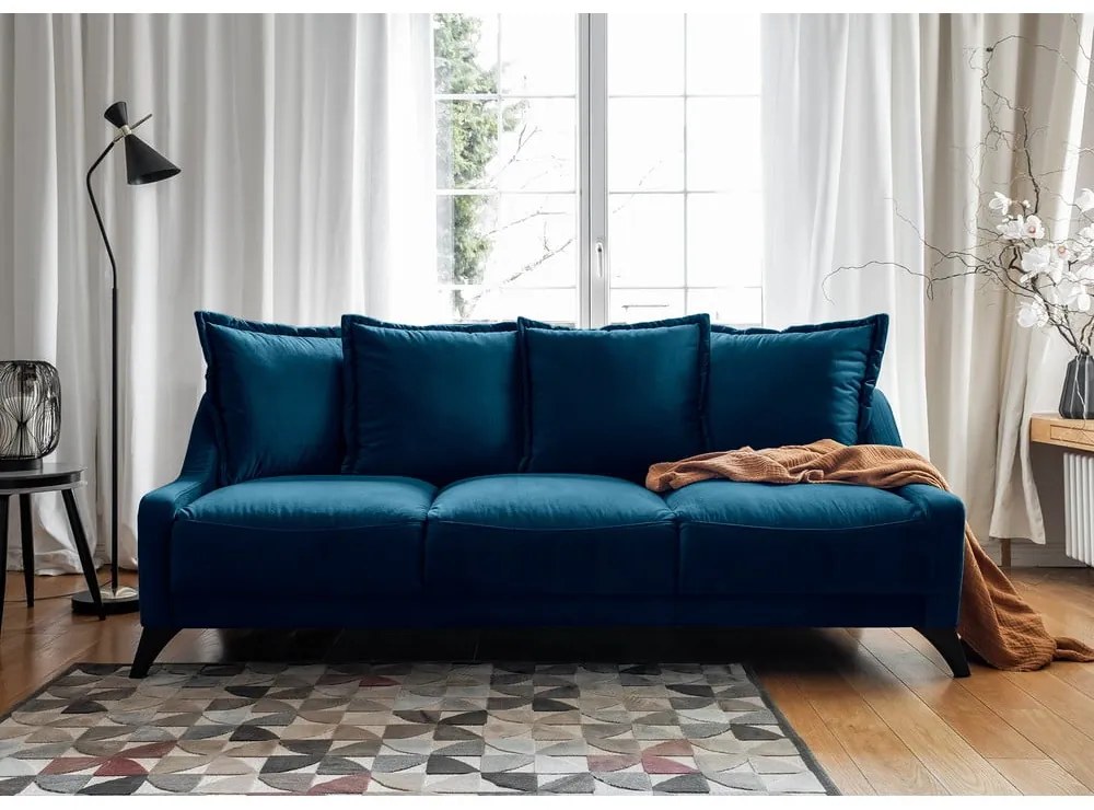 Canapea din catifea Miuform Royal Rose, albastru marin