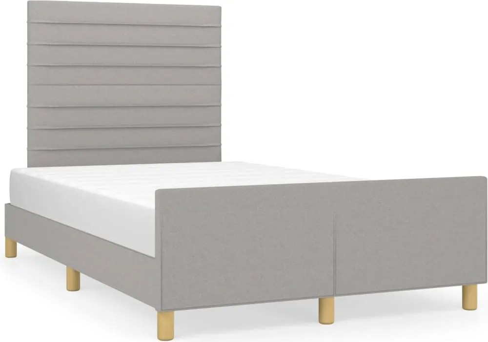 vidaXL Cadru de pat fără saltea, gri deschis, 120x200 cm, textil