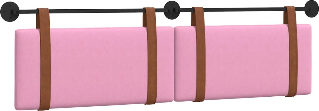 vidaXL Cap de pat suspendat Pe perete Roz 190 x 55 x 5 cm PU antic