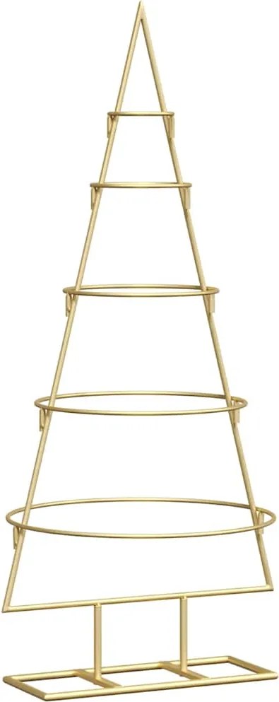 vidaXL Pom de Crăciun din metal Auriu 90 cm Oțel vopsit în pulbere