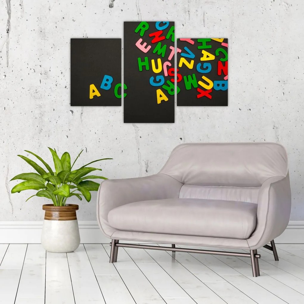 Tablou - litere colorate (90x60 cm)