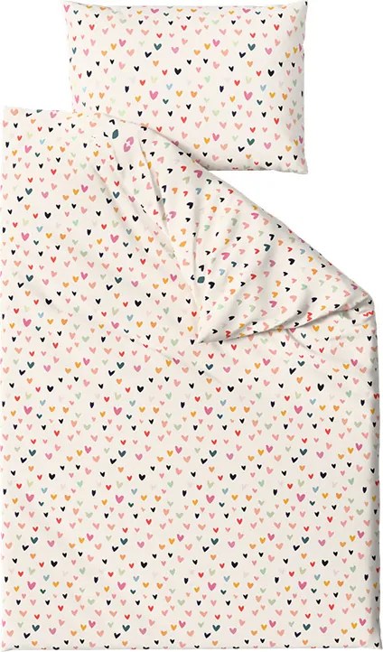 Lenjerie de pat policoton DOTHEARTS POLY crem Dimensiune lenjerie de pat: 70 x 90 cm | 140 x 200 cm
