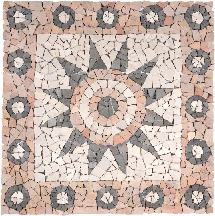 Mozaic din marmură, motiv floare, 90 x 90 cm