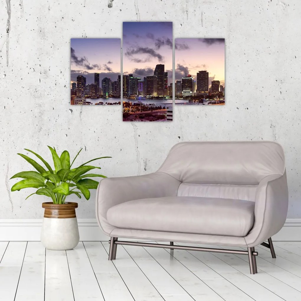 Tablou cu - metropolă cu zgârăie nori (90x60 cm)