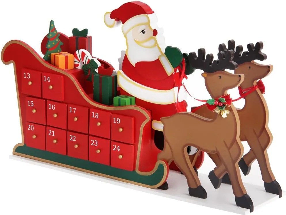 Calendar de Advent NIKOLAS, 52x31x13cm, multicolor Spielwerk
