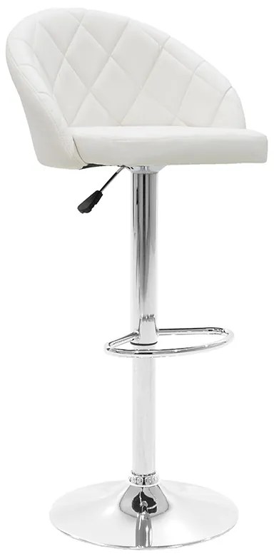 Scaun Bar Bliss Piele Ecologica Alb, Baza Cromata
