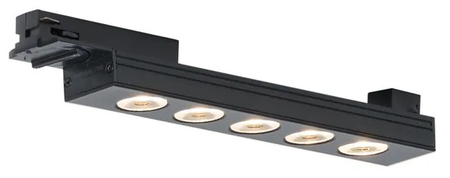Plafonieră modernă neagră pentru sistem de șină monofazat 5W 370 lm 3000K - Iconic Tsiri