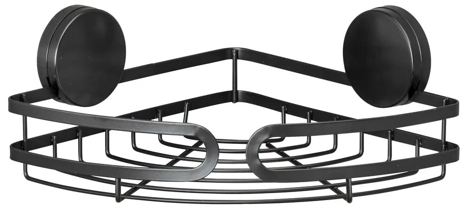 Raft de colț pentru baie Wenko Static-Loc® Pavia, lățime 27 cm, negru