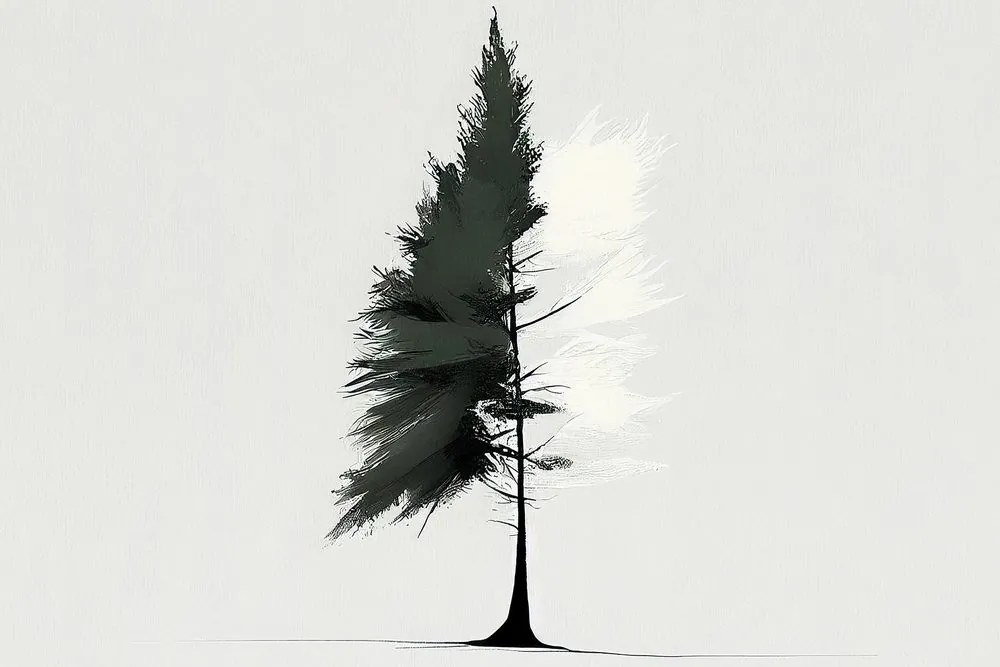 Tablou coniferele minimalist