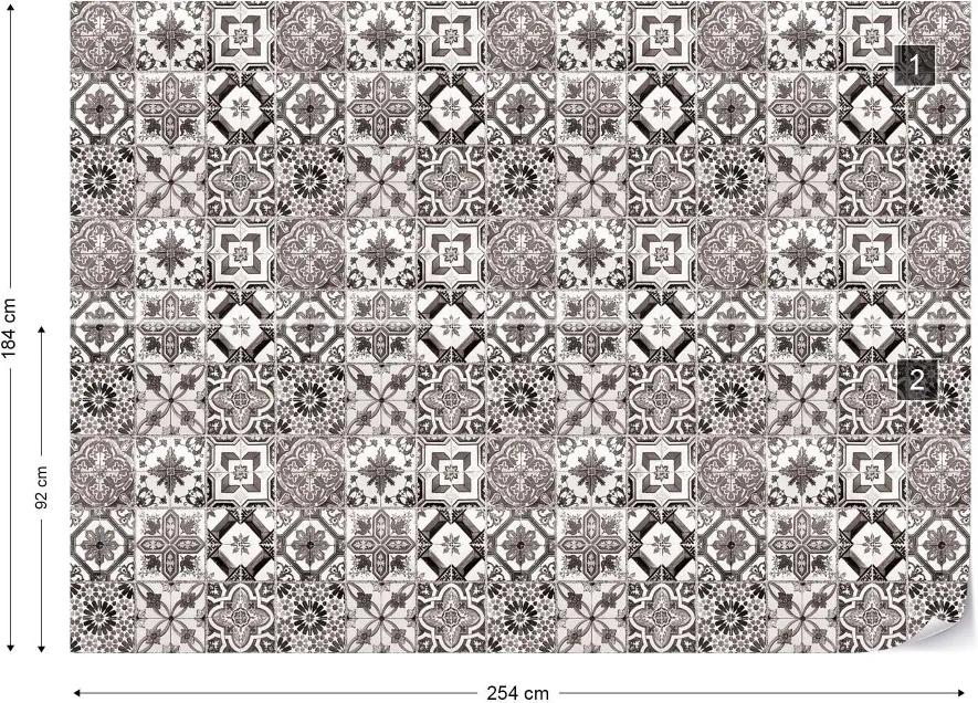 GLIX Fototapet - Vintage Tiles Pattern Vliesová tapeta  - 254x184 cm