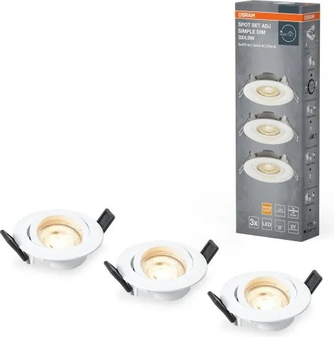 Osram - Set 3x corpuri de iluminat încastrate SPOT LED/4,9W/230V 2700K albe