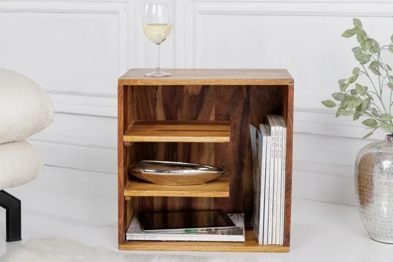 Masuta laterala din lemn Cubus 43cm Sheesham