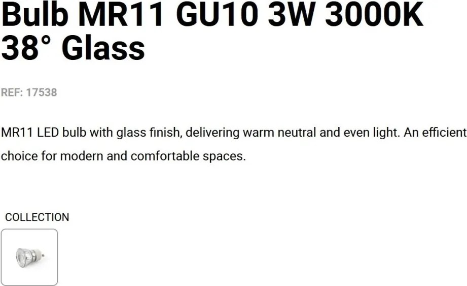 BEC mini GU10 MR11 3W 3000K