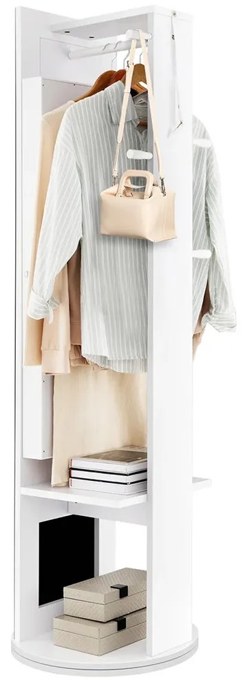 Dulap de bijuterii rotativ cu oglindă întreagă și cuier