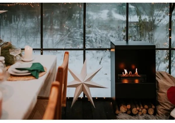 Șemineu BIO cu telecomandă Planika Senso Stove BEV 83,5x48 cm 2,5kW