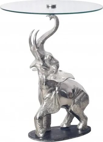 Masuta auxiliara design unicat Elephant 75cm argintiu