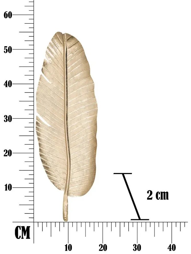 Decorațiune Mauro Ferretti Leaf, 55,5 x 18 cm, auriu