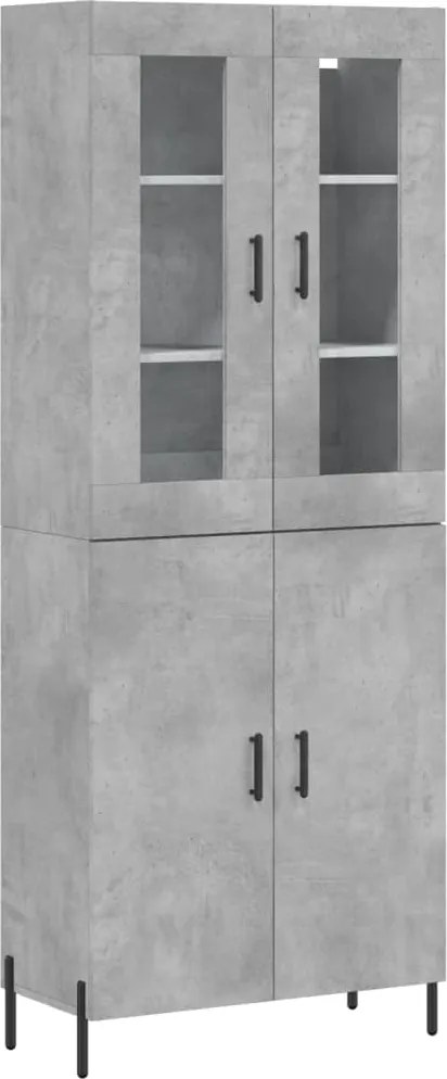 vidaXL Dulap înalt, gri beton, 69,5x34x180, lemn compozit