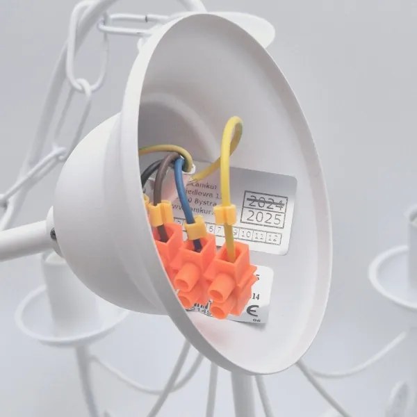 Lustră pe lanț DONATO 6xE14/40W/230V alb