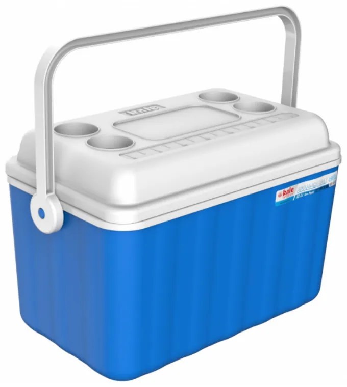 Lada frigorifica Kale Termos 77751, 32 L, Izolatie din poliuretan, Maner, 4 suporturi pahare, Albastru/Alb