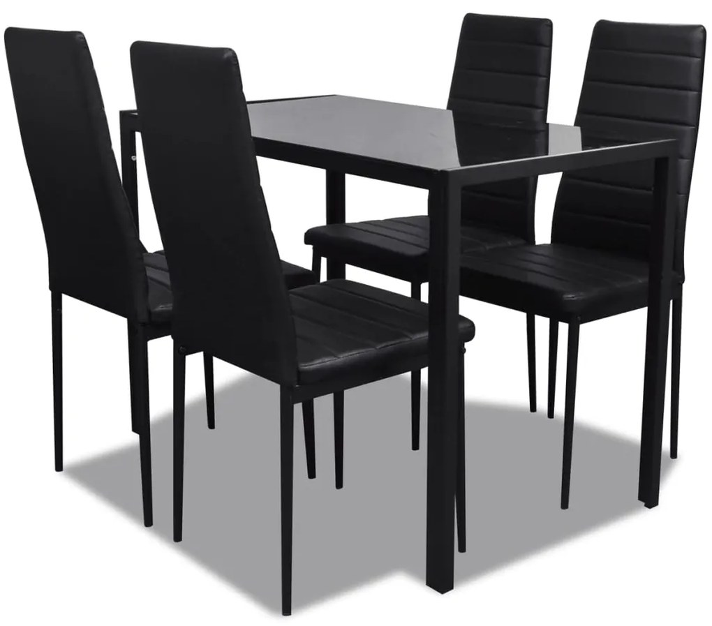 242986 vidaXL Set mobilier de bucătărie, cinci piese, negru