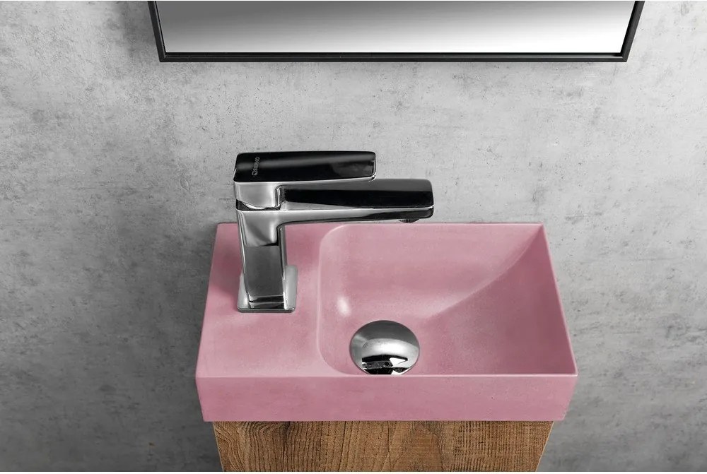 Chiuvetă mică pentru WC roz din beton 31x17 cm Piccolino – Sapho