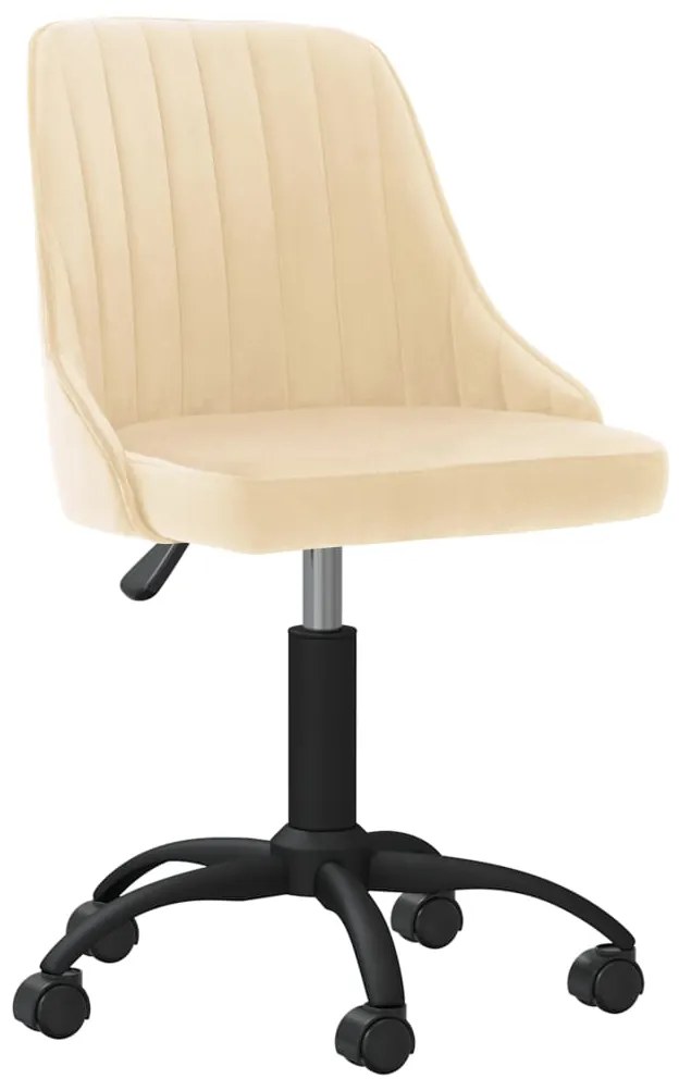 3089991 vidaXL Scaune de sufragerie pivotante 6 buc, crem, catifea
