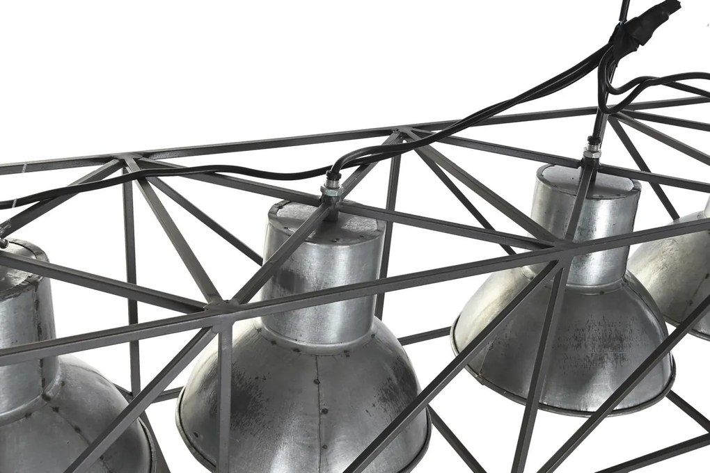 Lustră suspendată din metal, gri și negru, cu 5 brațe, 24 x 115 x 24 cm, „Charroux”
