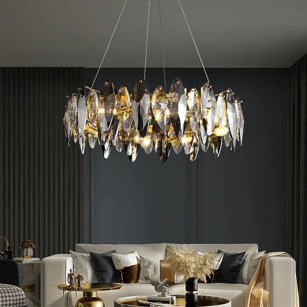Candelabru Cristal, Elit's Esn2112-500, 6 X E14, Auriu