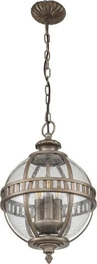Kichler KL-HALLERON-8M-BU - Lustră de exterior suspendată pe lanț HALLERON, 3xE14/40W/230V IP44