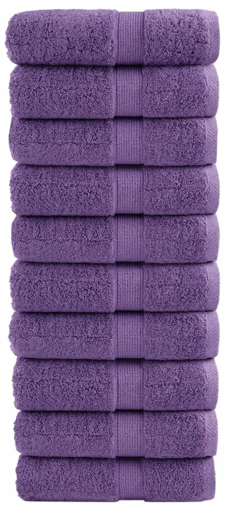 vidaXL Prosoape oaspeți premium SOLUND 10 buc violet 30x50 cm 600 gsm