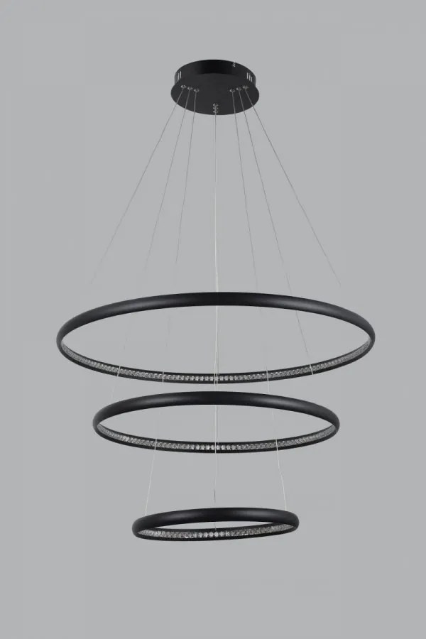 Lustra LED suspendata design modern circular Brighton 3 BK