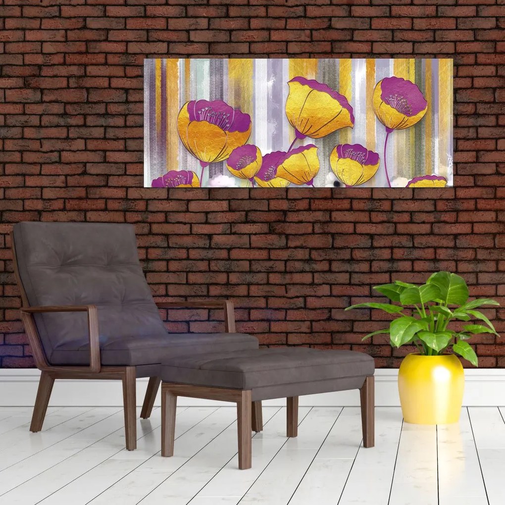 Tablou - Ilustrațir cu flori (120x50 cm)
