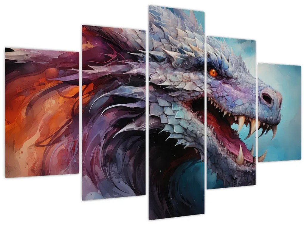 Tablou - Ilustrație a unui dragon (150x105 cm)