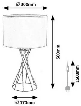 Lampă de masă Rabalux 74081 Nivra, auriu
