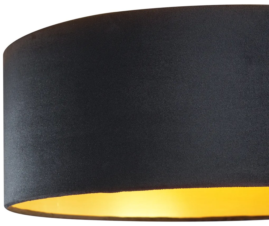 Plafonieră modernă neagră din catifea 40cm incl. LED cu 3 trepte de intensitate luminoasă - Sue