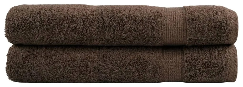 vidaXL Prosoape de saună premium SOLUND 2 buc maro 80x200cm 600gsm