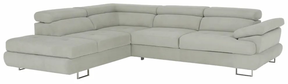 Colţar, material textil gri deschis, model stânga, BUTON P