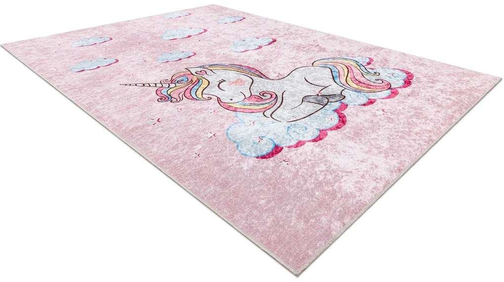 JUNIOR 51855.804 covor lavabil Inorog, nori pentru copii anti-alunecare - roz - SECUNDAR-COTATI PRODUSUL