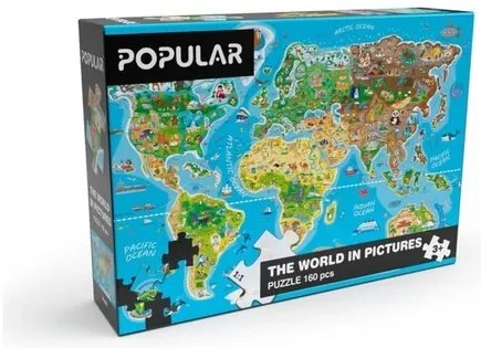 Puzzle Harta lumii Popular, 160 piese