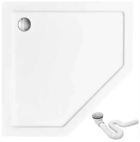 Cabina dus cu cadita de dus pentagonala si usa batanta Rea Diamond 90x90 auriu - negru